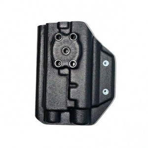 Компактная поясная кобура Glock 17 c Olight Baldr Pro, черная, кайдекс с выбором крепления [STRIKE GEAR]